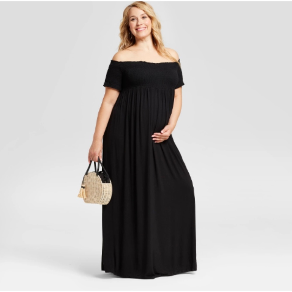 Maternity Smocked Maxi Dress #59-51 - Picture 1 of 2